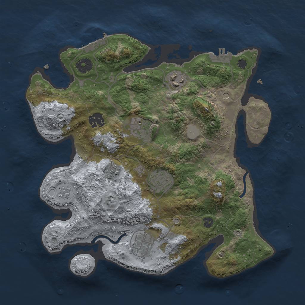 Rust Map: Procedural Map, Size: 3000, Seed: 51585212, 15 Monuments