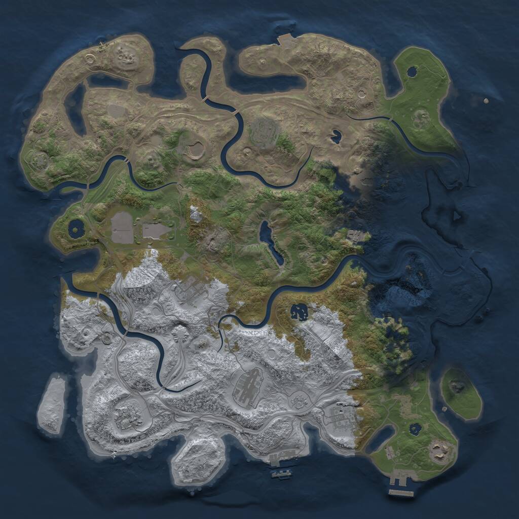 Rust Map: Procedural Map, Size: 4250, Seed: 77628, 17 Monuments
