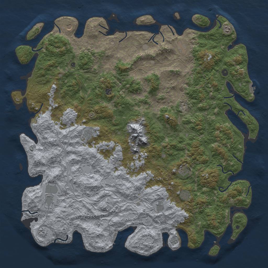Rust Map: Procedural Map, Size: 6000, Seed: 341445983, 20 Monuments