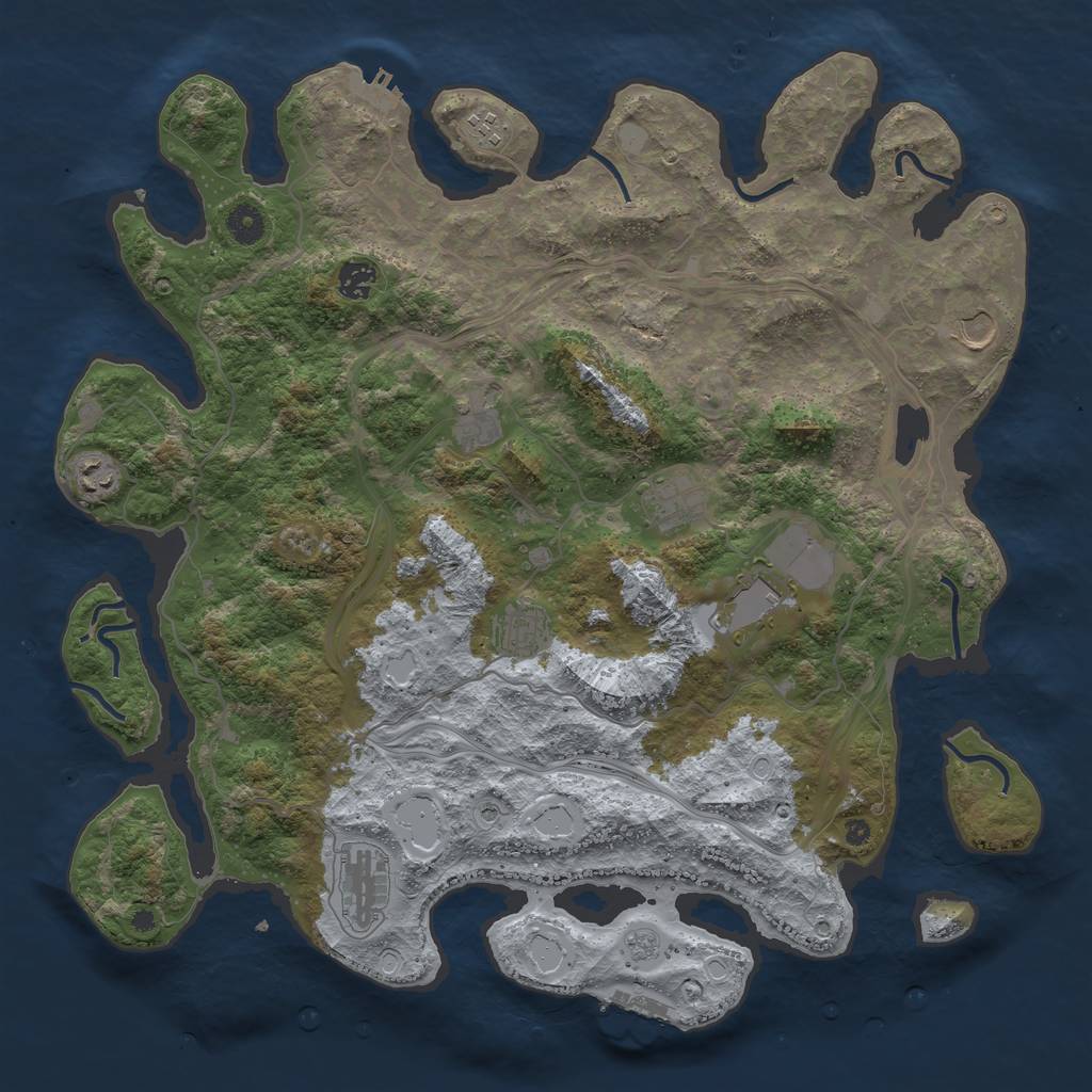 Rust Map: Procedural Map, Size: 4250, Seed: 181862, 18 Monuments