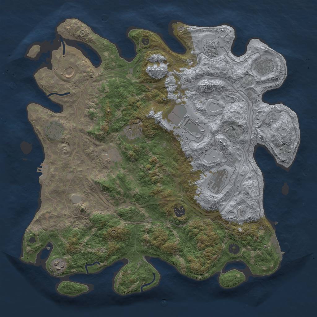 Rust Map: Procedural Map, Size: 4250, Seed: 907065, 20 Monuments