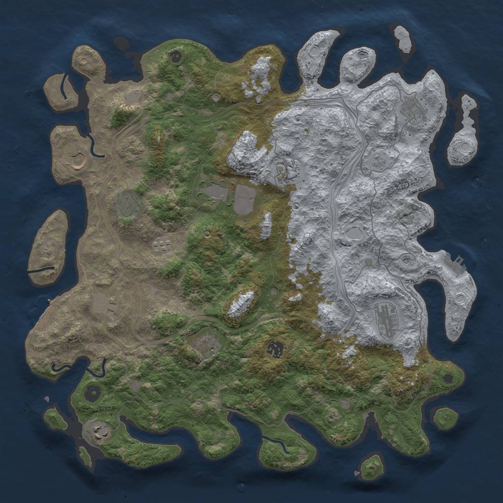 Rust Map: Procedural Map, Size: 4500, Seed: 1949476395, 20 Monuments