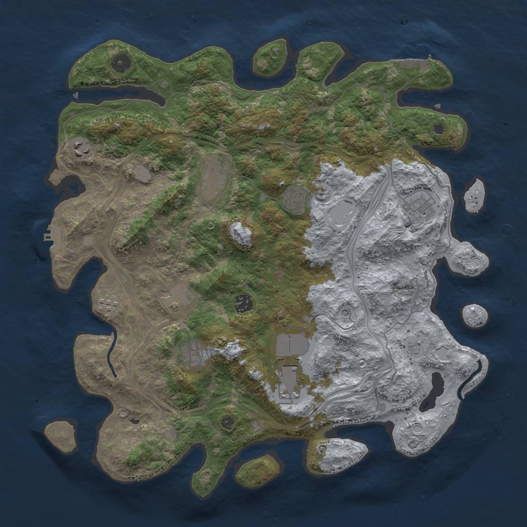 Rust Map: Procedural Map, Size: 4250, Seed: 767642, 18 Monuments