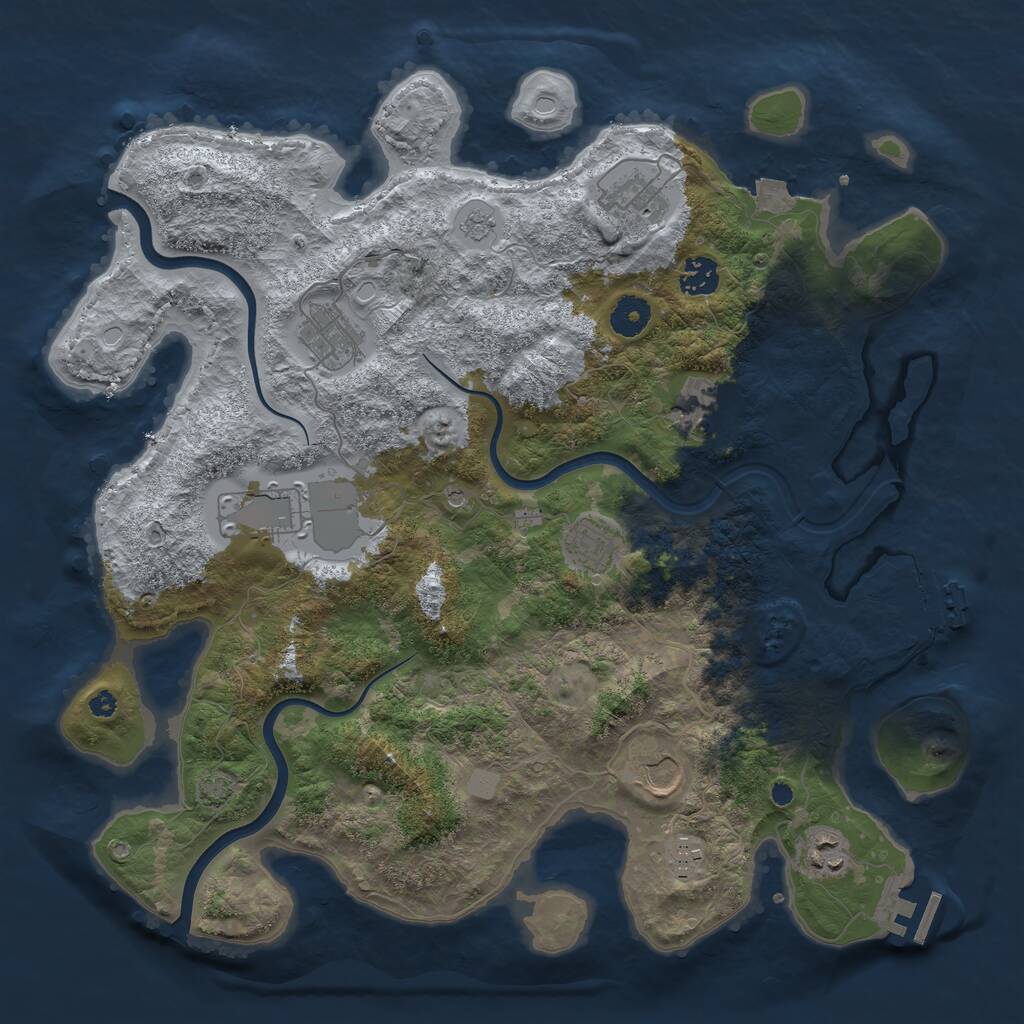 Rust Map: Procedural Map, Size: 3850, Seed: 535867158, 15 Monuments