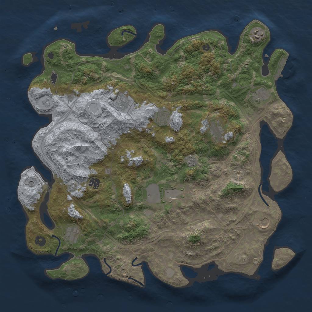 Rust Map: Procedural Map, Size: 4300, Seed: 235982248, 18 Monuments