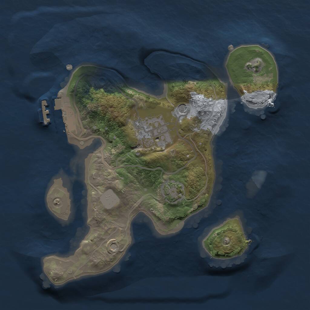 Rust Map: Procedural Map, Size: 2000, Seed: 10105, 5 Monuments