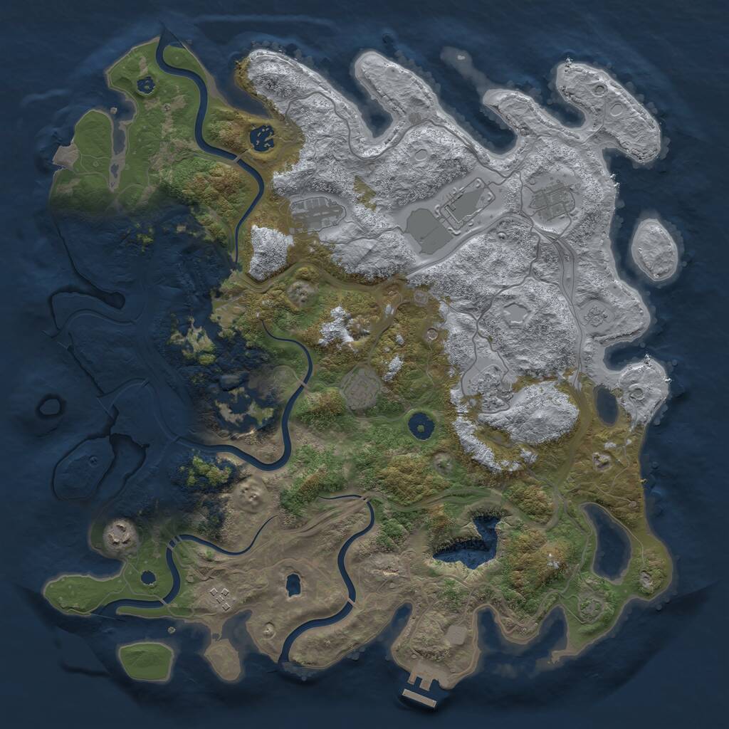 Rust Map: Procedural Map, Size: 4250, Seed: 578411235, 14 Monuments