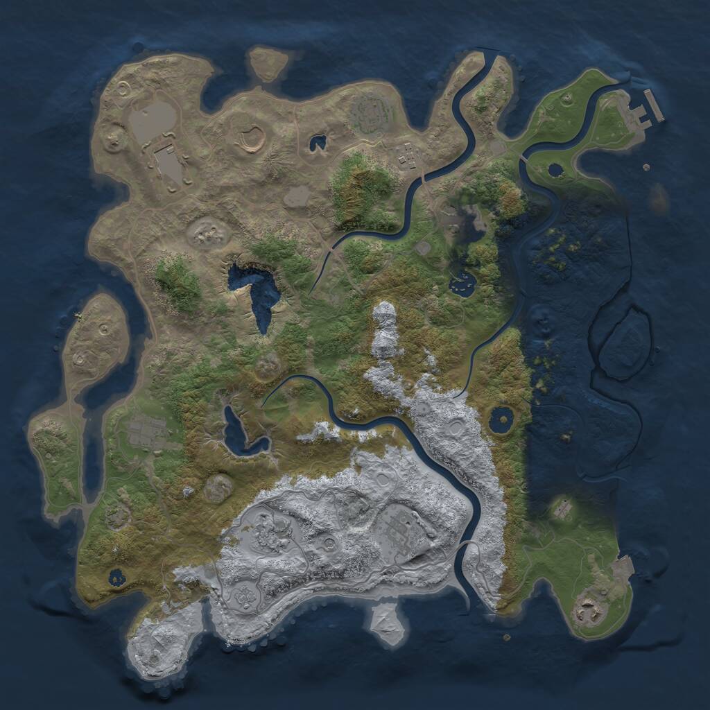 Rust Map: Procedural Map, Size: 4100, Seed: 49827410, 15 Monuments