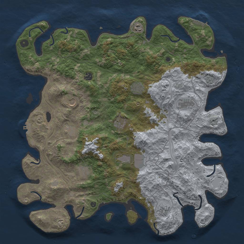 Rust Map: Procedural Map, Size: 4500, Seed: 1712395680, 20 Monuments