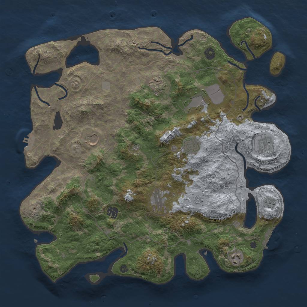 Rust Map: Procedural Map, Size: 4000, Seed: 47218261, 18 Monuments