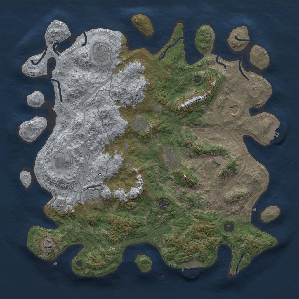 Rust Map: Procedural Map, Size: 4250, Seed: 47313471, 18 Monuments