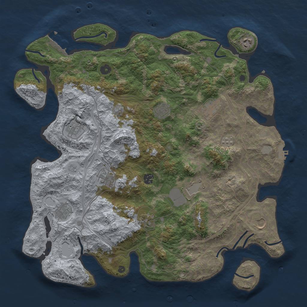 Rust Map: Procedural Map, Size: 4400, Seed: 84551326, 20 Monuments