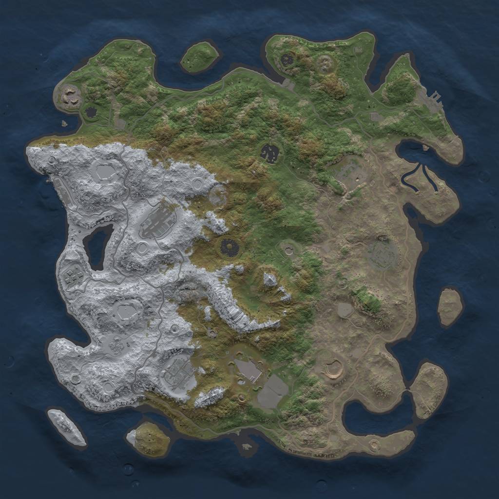 Rust Map: Procedural Map, Size: 4000, Seed: 71946165, 18 Monuments