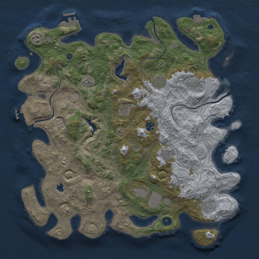 Rust Map: Procedural Map, Size: 4300, Seed: 89322537, 16 Monuments