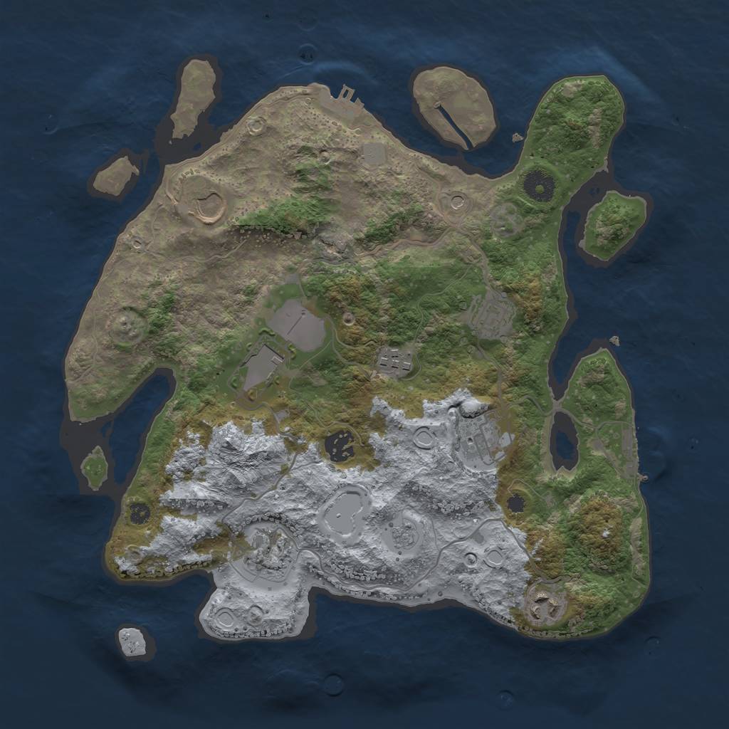 Rust Map: Procedural Map, Size: 3504, Seed: 3068804, 17 Monuments