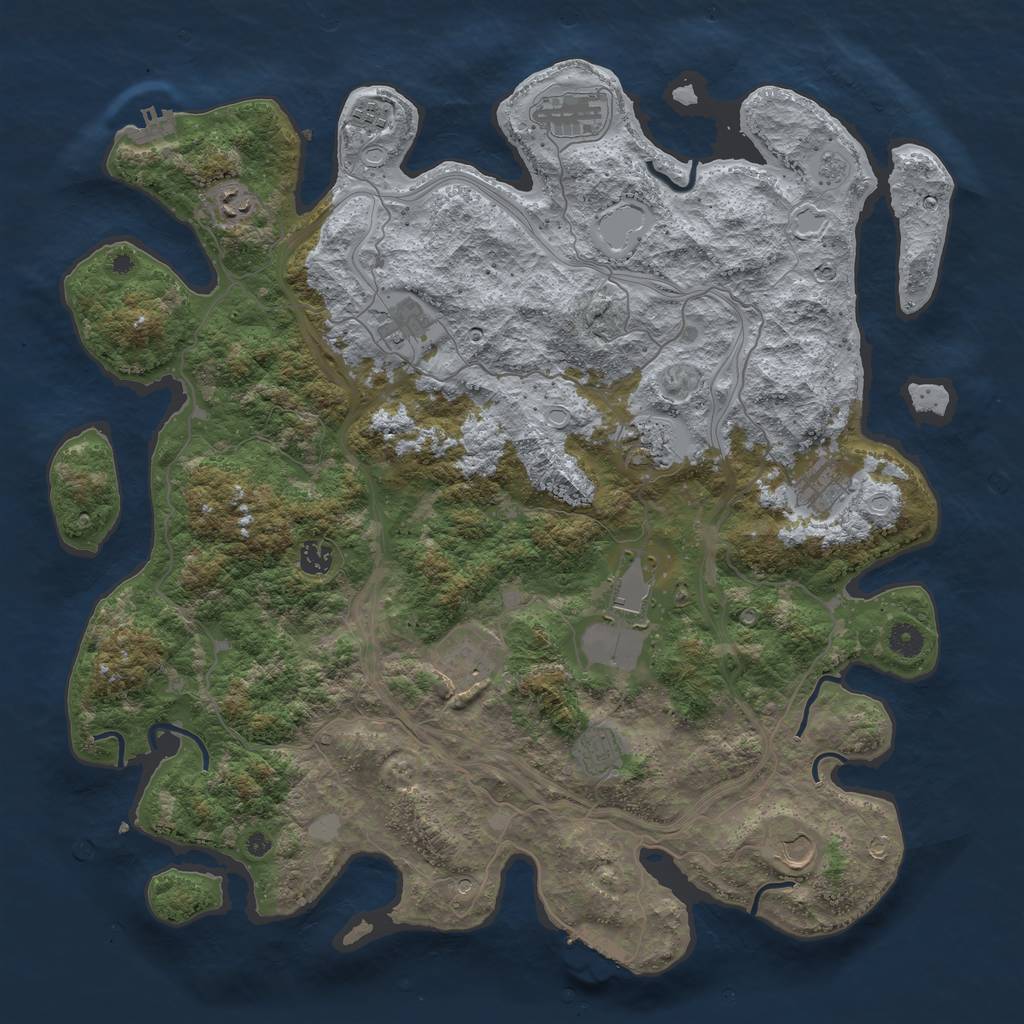 Rust Map: Procedural Map, Size: 4500, Seed: 1513197434, 20 Monuments
