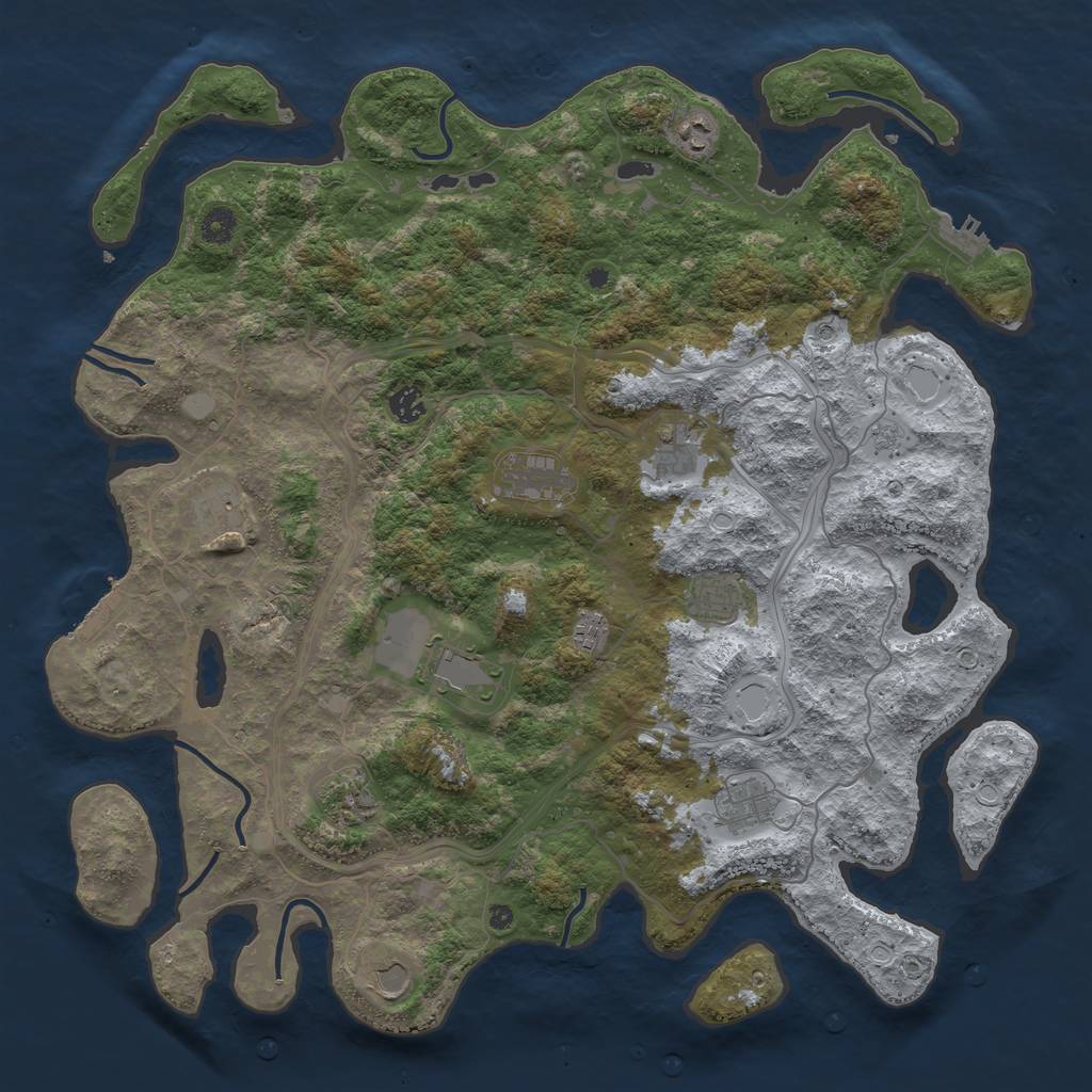 Rust Map: Procedural Map, Size: 4500, Seed: 2060722175, 20 Monuments