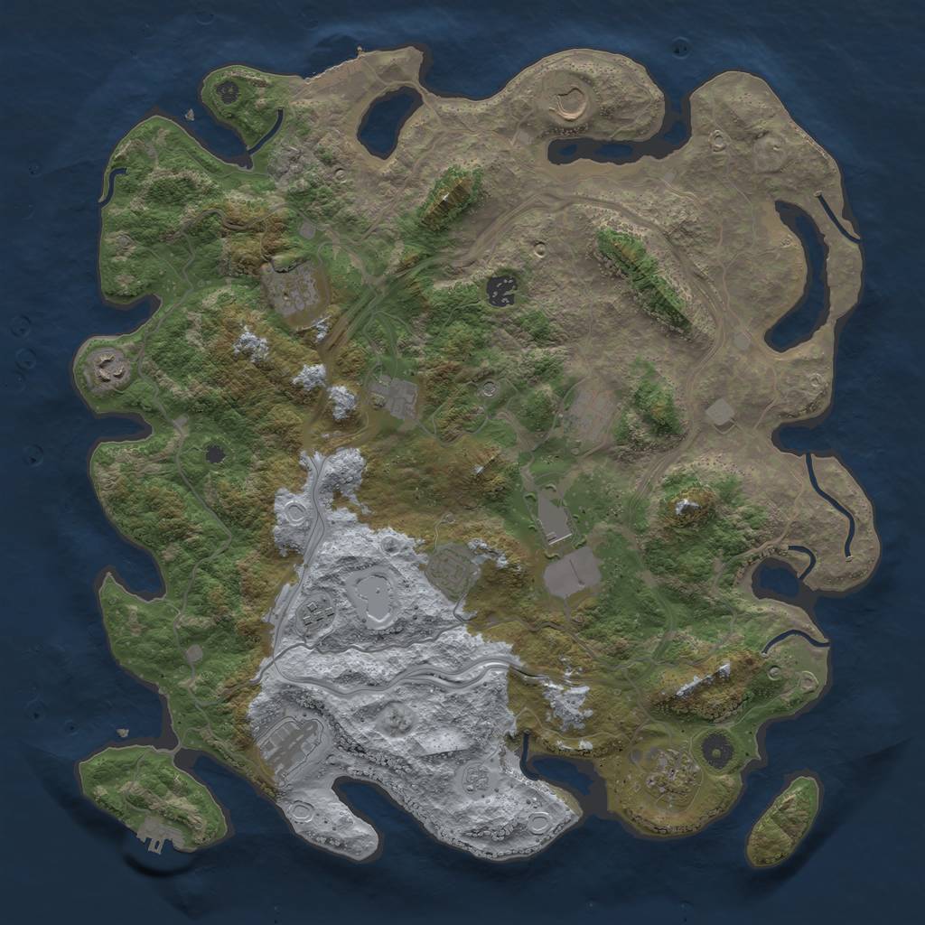 Rust Map: Procedural Map, Size: 4300, Seed: 956793998, 20 Monuments