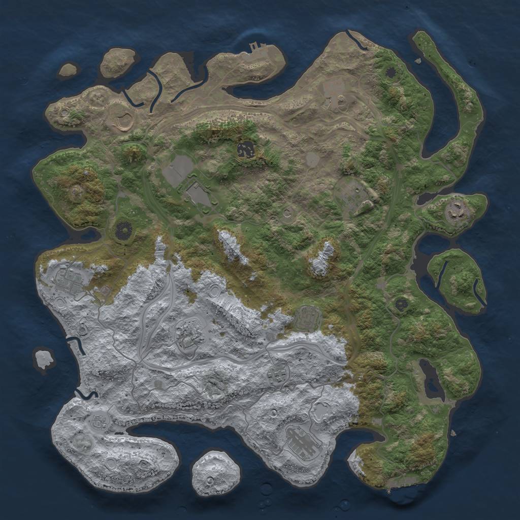 Rust Map: Procedural Map, Size: 4300, Seed: 5602497, 20 Monuments