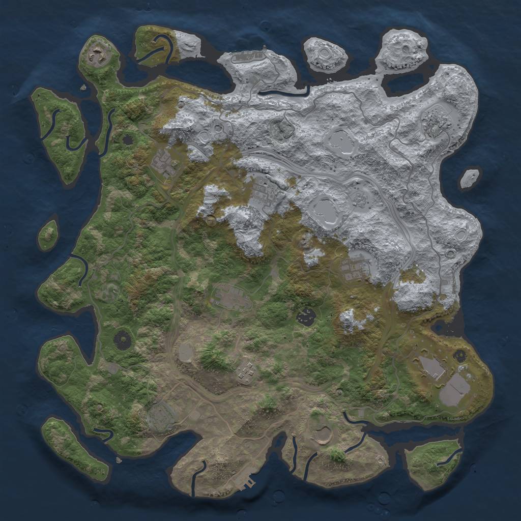 Rust Map: Procedural Map, Size: 4250, Seed: 51304032, 20 Monuments