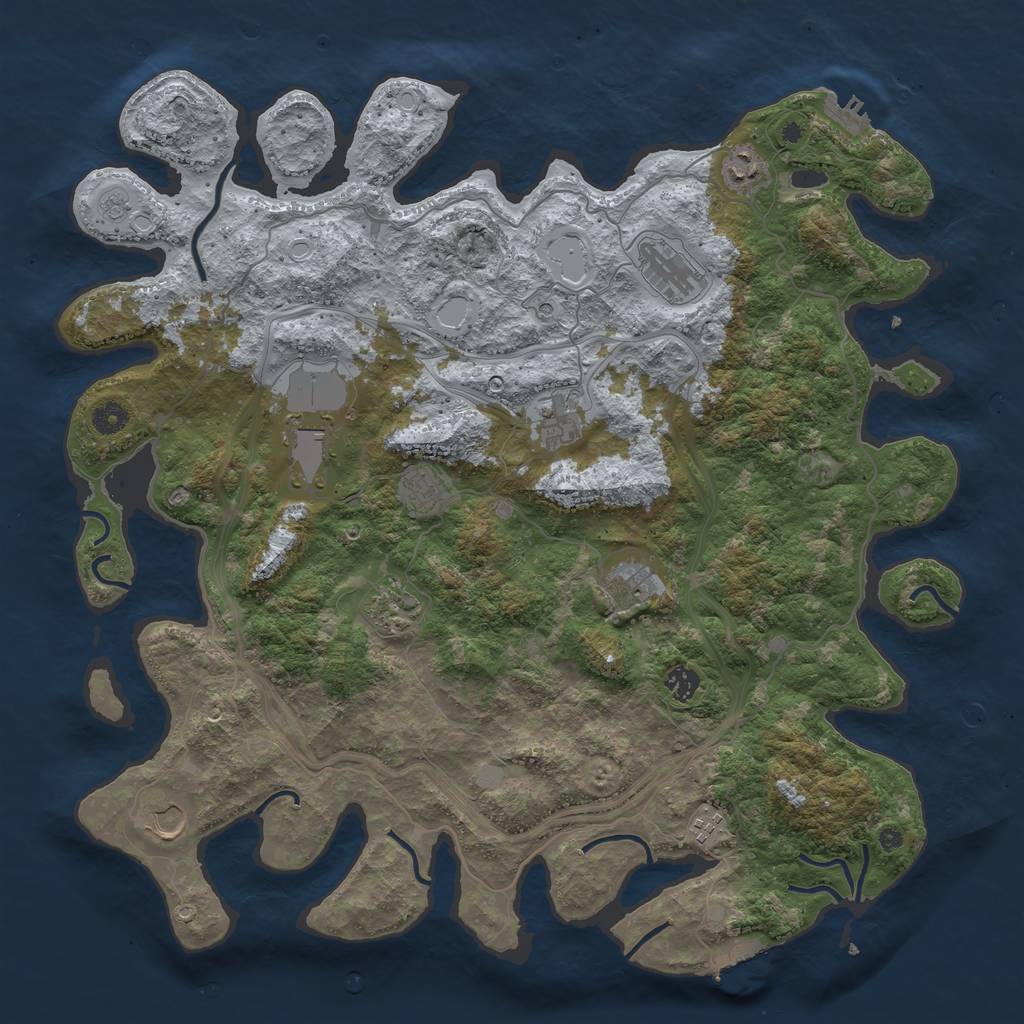 Rust Map: Procedural Map, Size: 4500, Seed: 440388403, 19 Monuments
