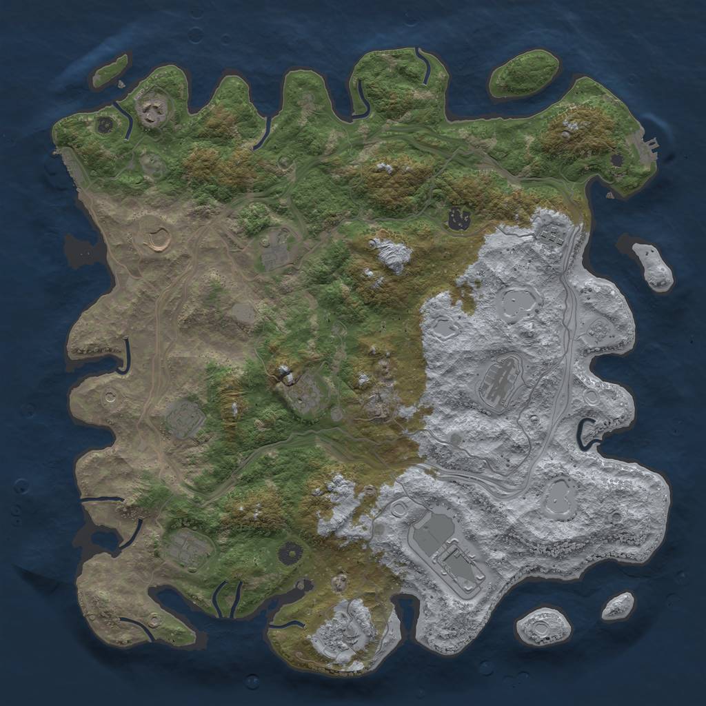 Rust Map: Procedural Map, Size: 4500, Seed: 220901, 20 Monuments
