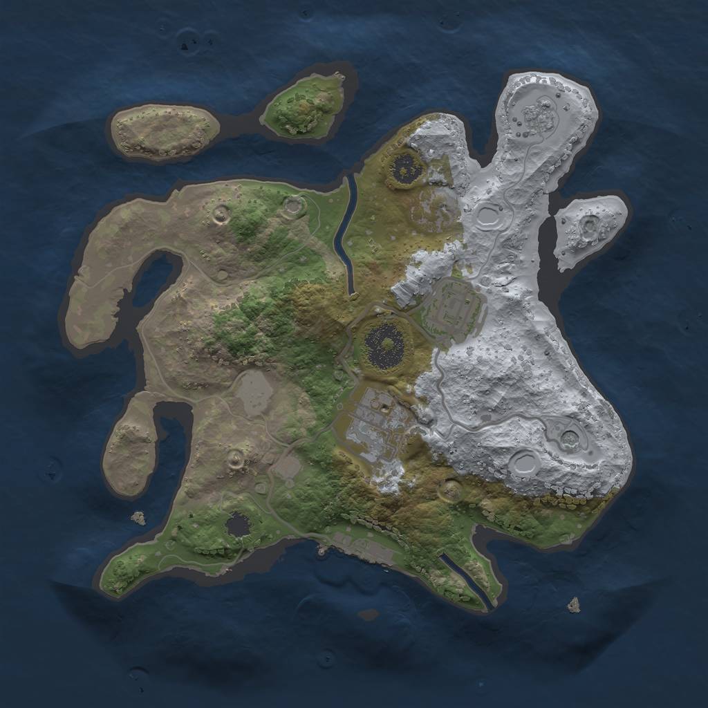 Rust Map: Procedural Map, Size: 2500, Seed: 255, 10 Monuments
