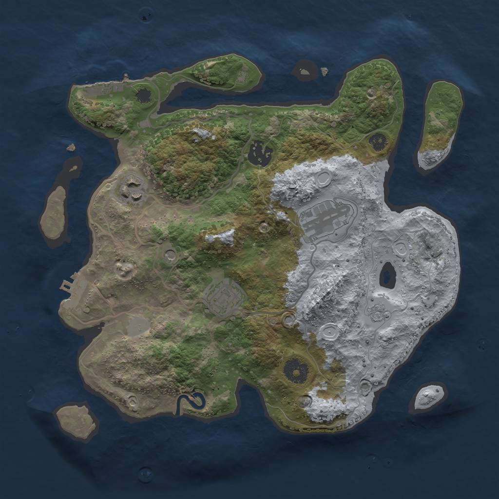 Rust Map: Procedural Map, Size: 3000, Seed: 1055010285, 13 Monuments