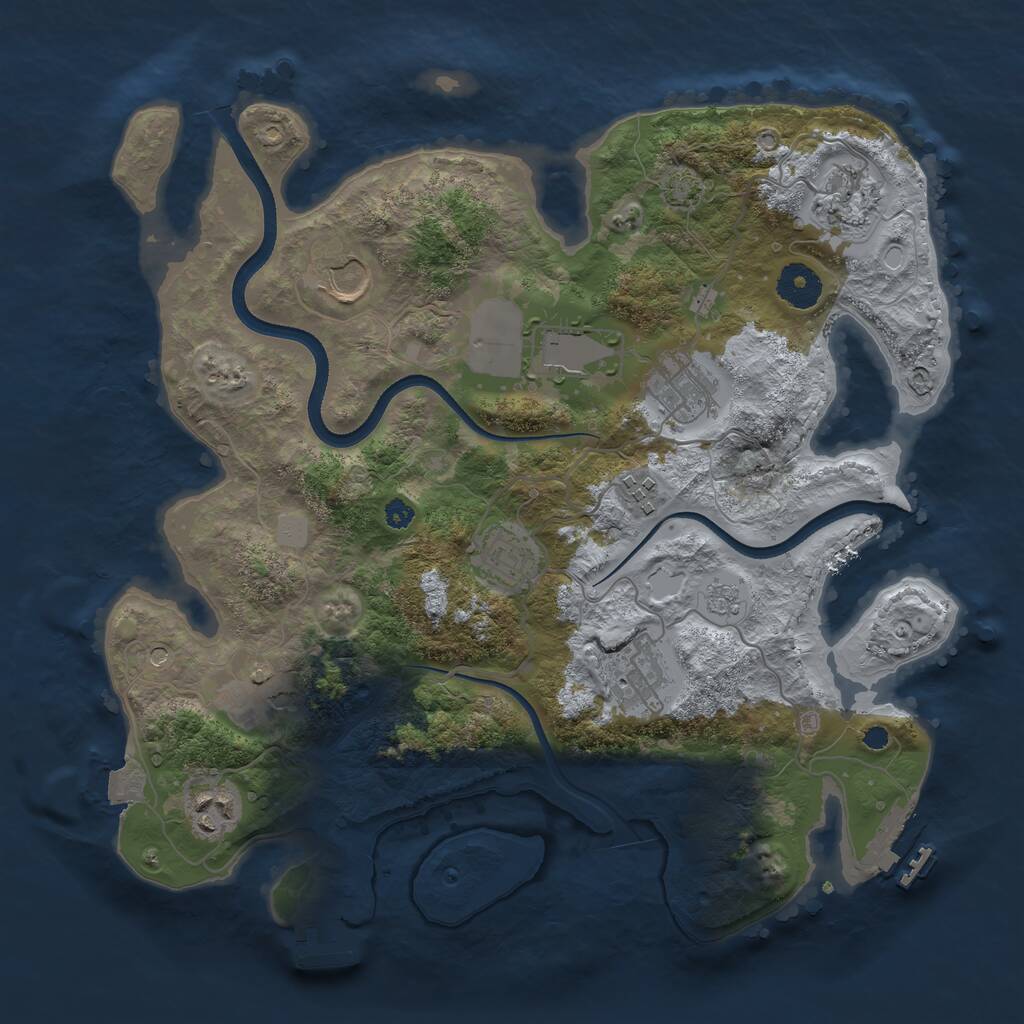 Rust Map: Procedural Map, Size: 3500, Seed: 29296026, 15 Monuments