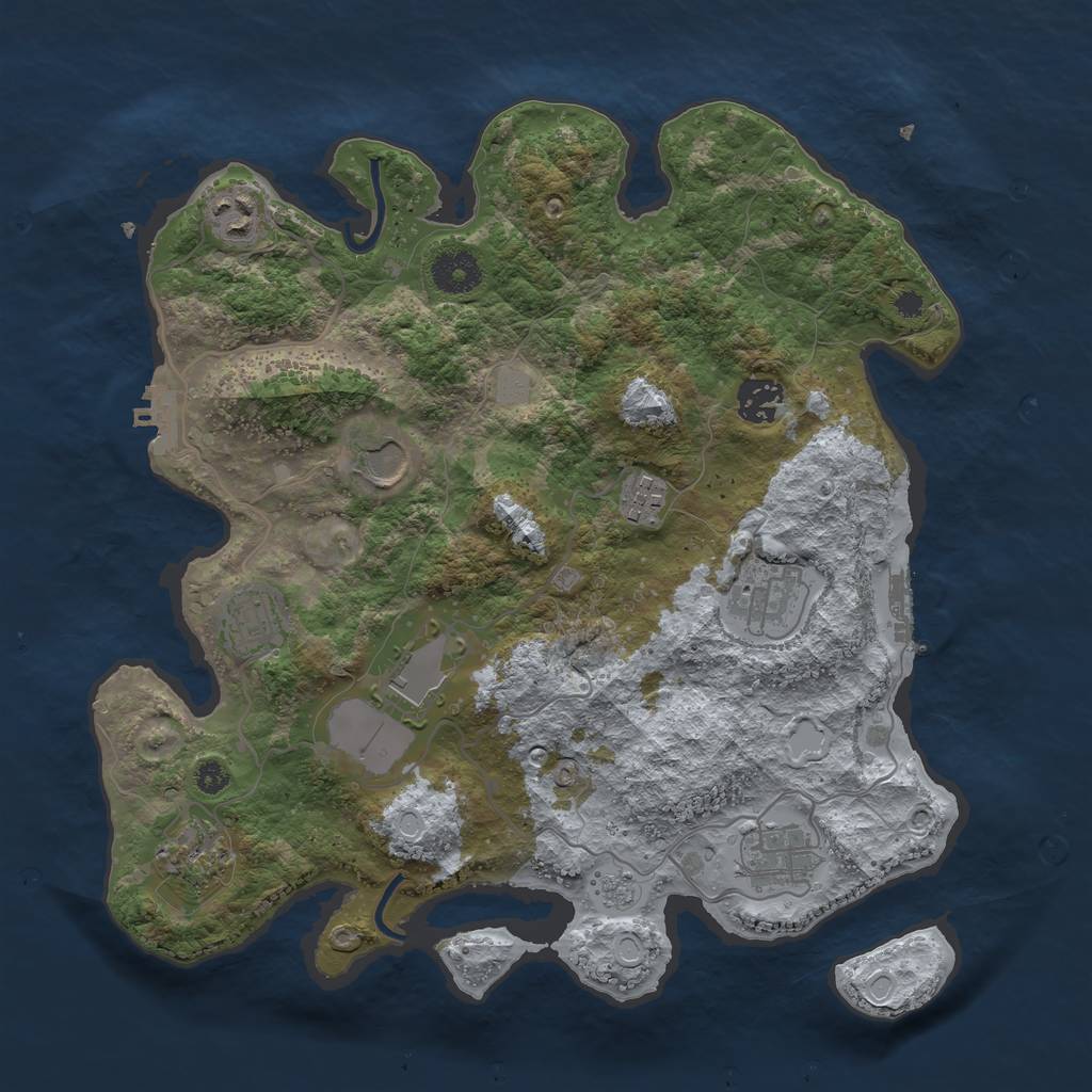 Rust Map: Procedural Map, Size: 3500, Seed: 1568818940, 17 Monuments