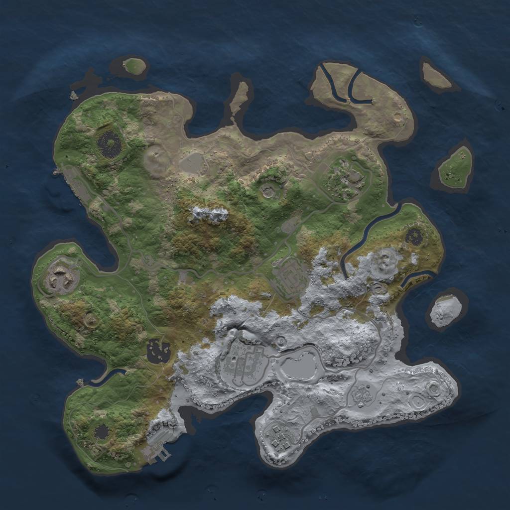 Rust Map: Procedural Map, Size: 3000, Seed: 20922, 15 Monuments