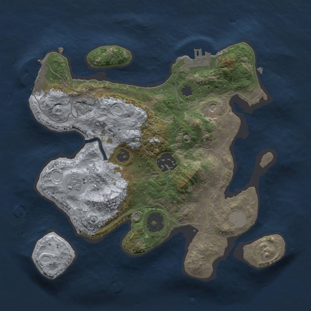Rust Map: Procedural Map, Size: 2500, Seed: 725665414, 10 Monuments