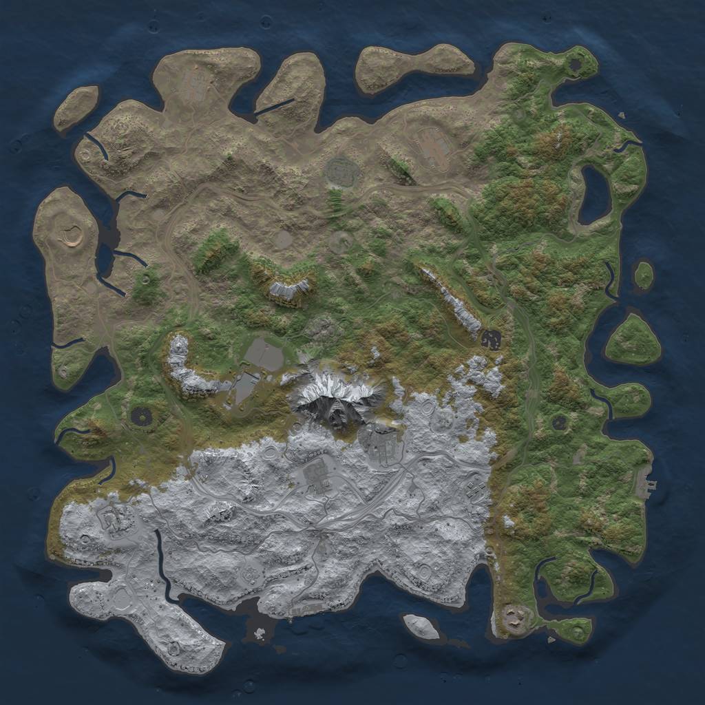 Rust Map: Procedural Map, Size: 5000, Seed: 1295, 20 Monuments