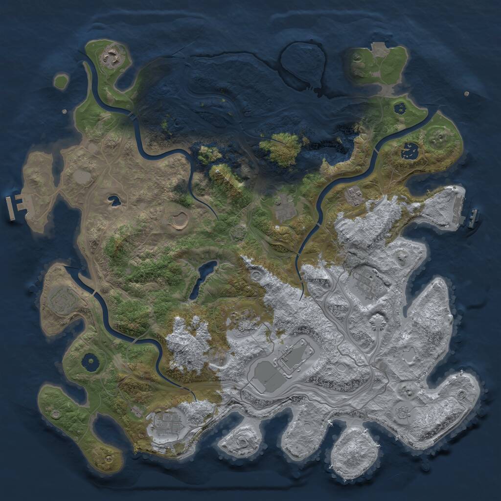 Rust Map: Procedural Map, Size: 4250, Seed: 772653380, 16 Monuments