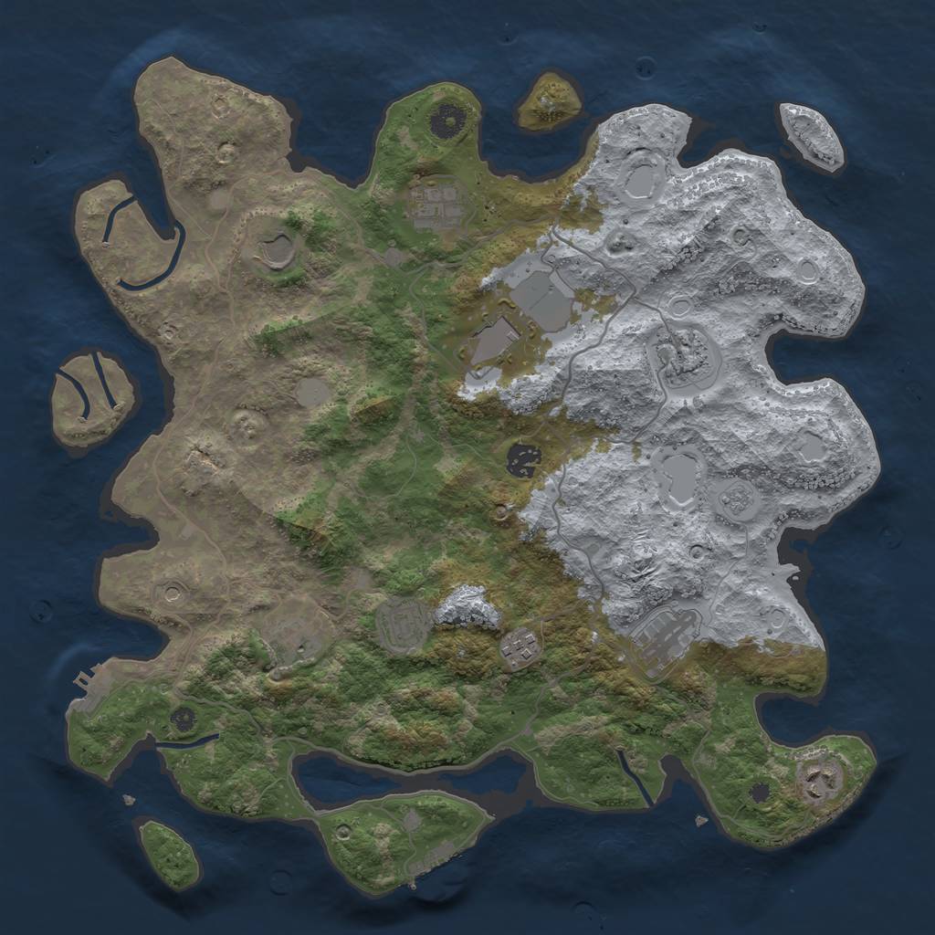 Rust Map: Procedural Map, Size: 4000, Seed: 321337, 19 Monuments