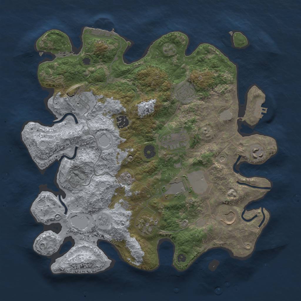 Rust Map: Procedural Map, Size: 3500, Seed: 1006234976, 18 Monuments