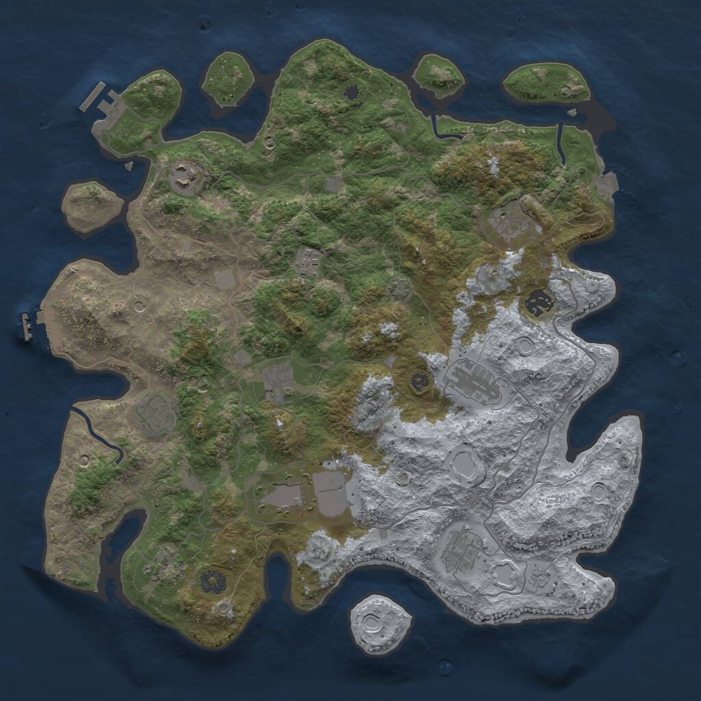 Rust Map: Procedural Map, Size: 4000, Seed: 782130396, 16 Monuments