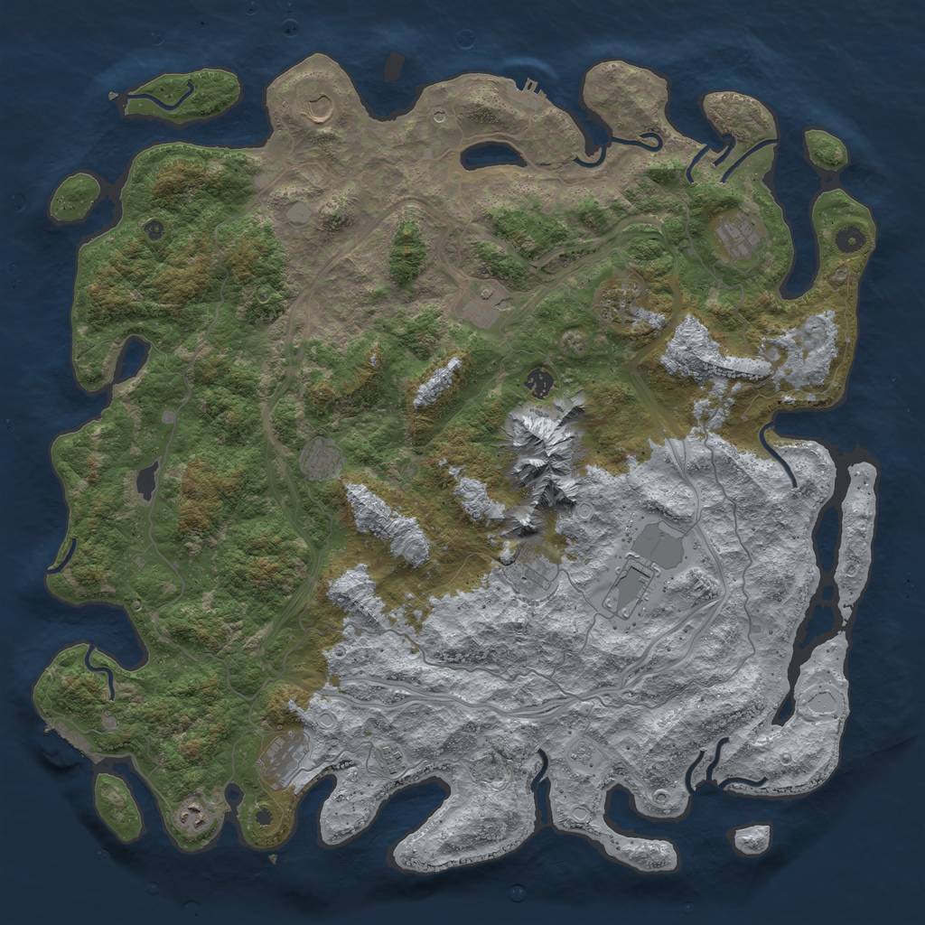 Rust Map: Procedural Map, Size: 5000, Seed: 801709, 20 Monuments