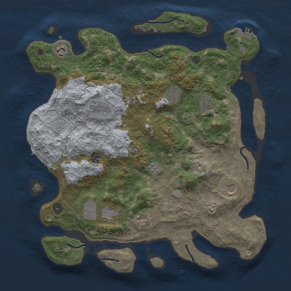 Rust Map: Procedural Map, Size: 4000, Seed: 189675254, 18 Monuments