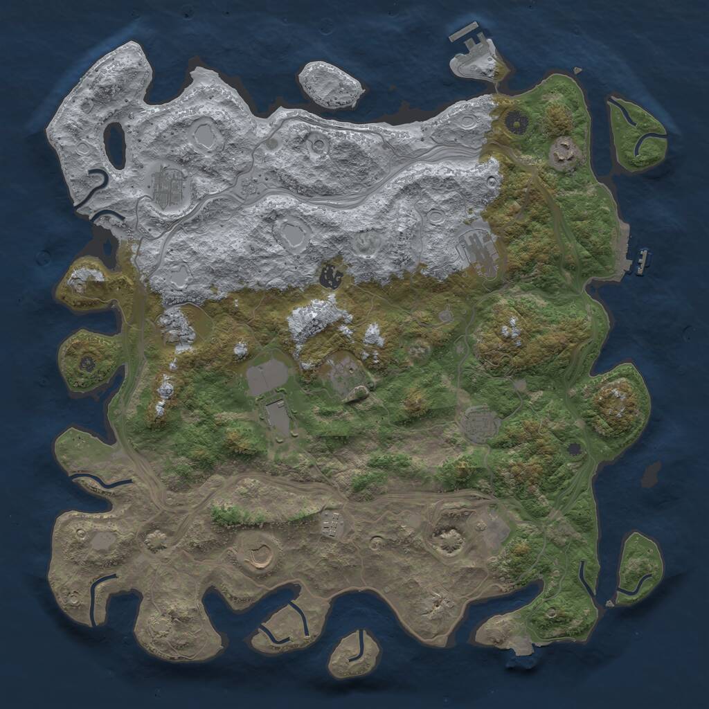 Rust Map: Procedural Map, Size: 4500, Seed: 1508085932, 17 Monuments