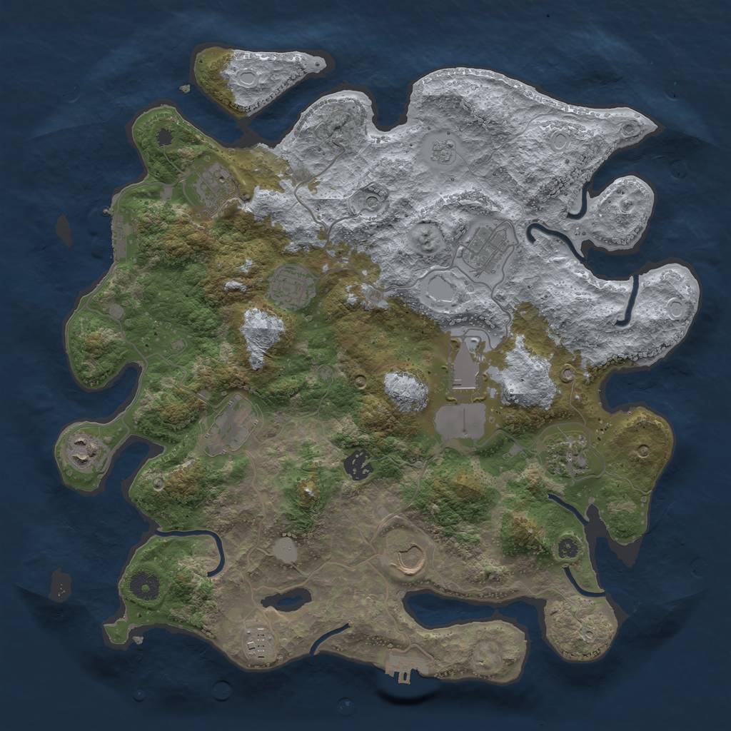 Rust Map: Procedural Map, Size: 3750, Seed: 7418652, 19 Monuments