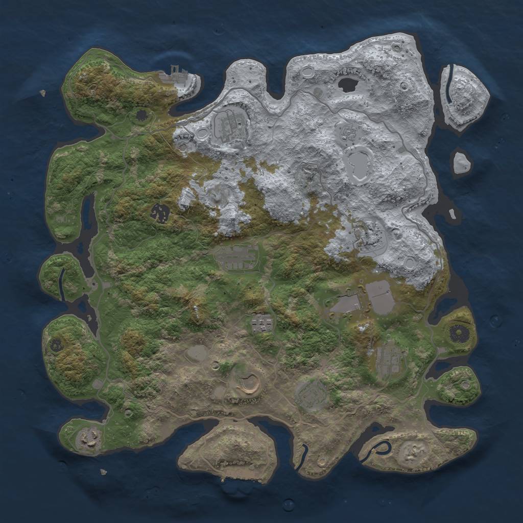 Rust Map: Procedural Map, Size: 4000, Seed: 418792, 19 Monuments