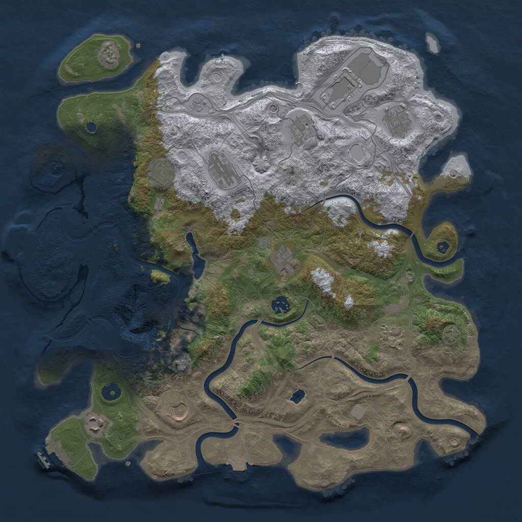 Rust Map: Procedural Map, Size: 4300, Seed: 1467561436, 17 Monuments