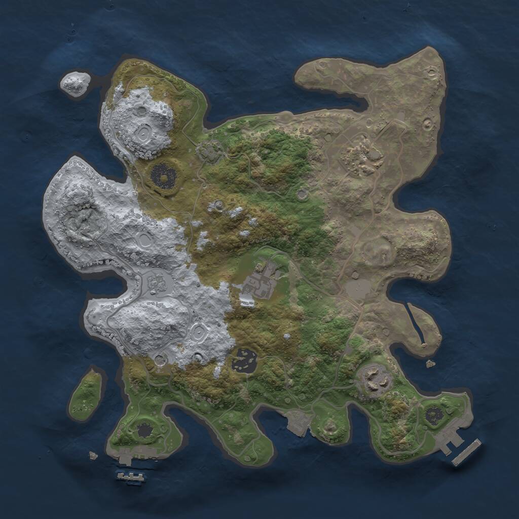 Rust Map: Procedural Map, Size: 3000, Seed: 20122012, 10 Monuments