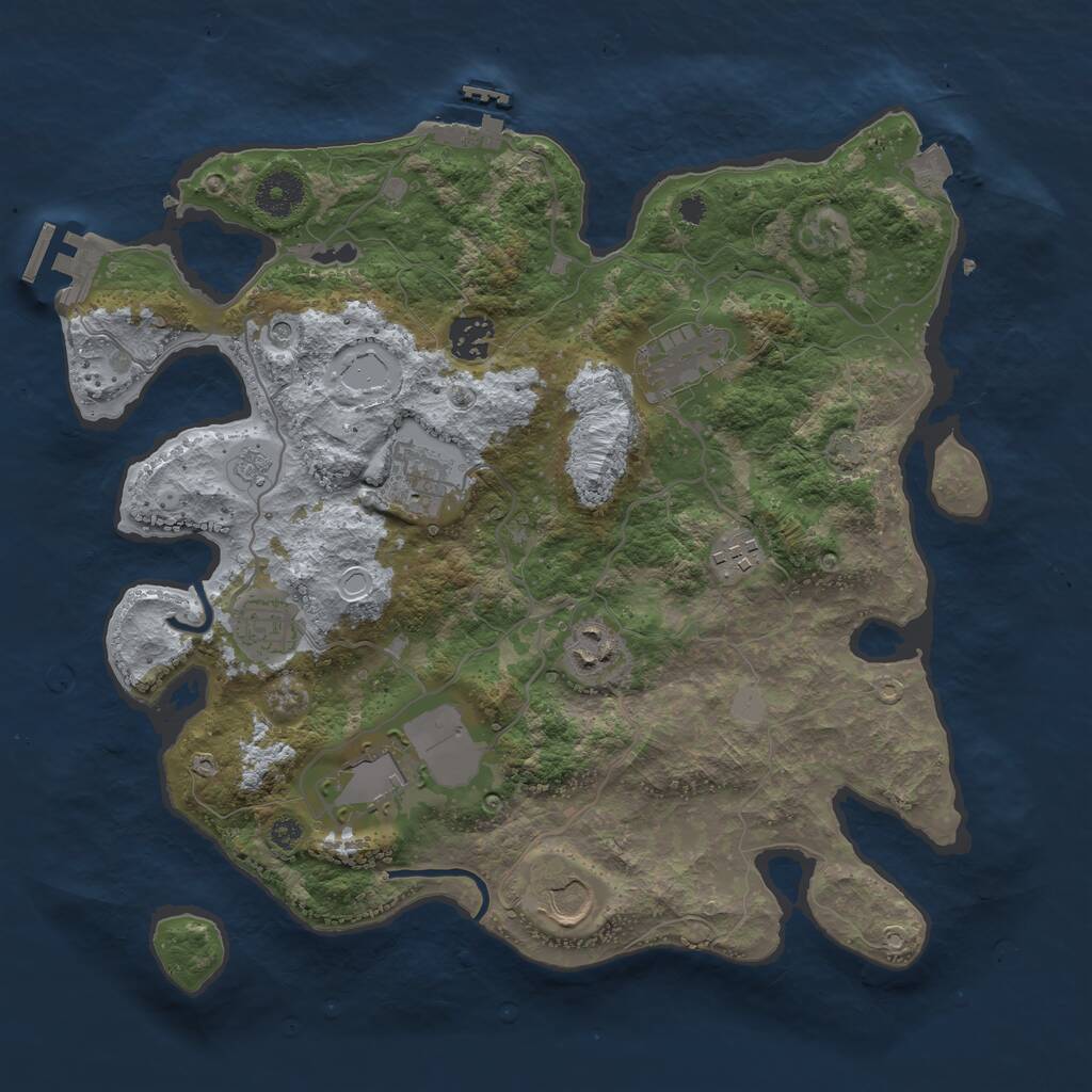 Rust Map: Procedural Map, Size: 3550, Seed: 274628, 14 Monuments