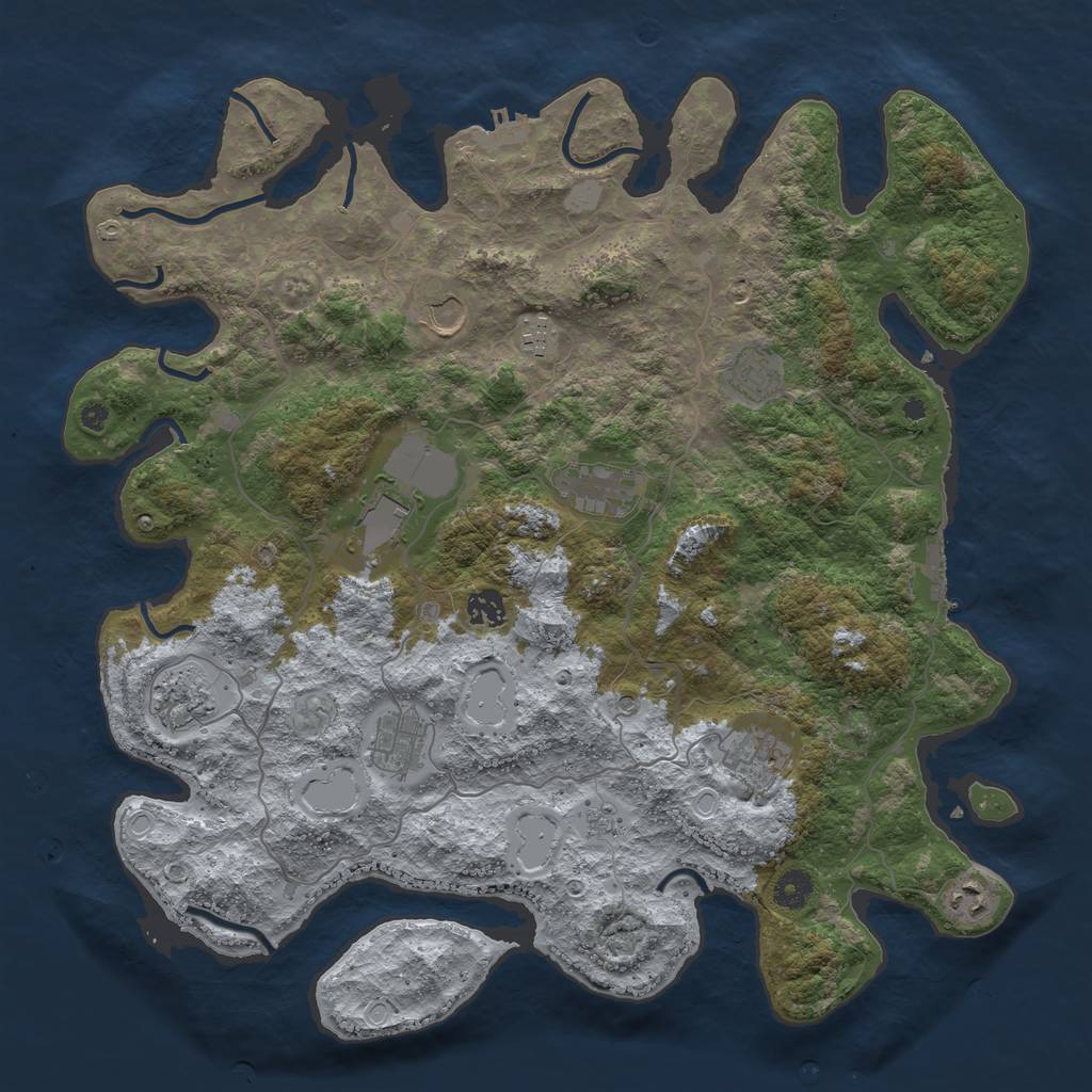 Rust Map: Procedural Map, Size: 4150, Seed: 80082, 19 Monuments