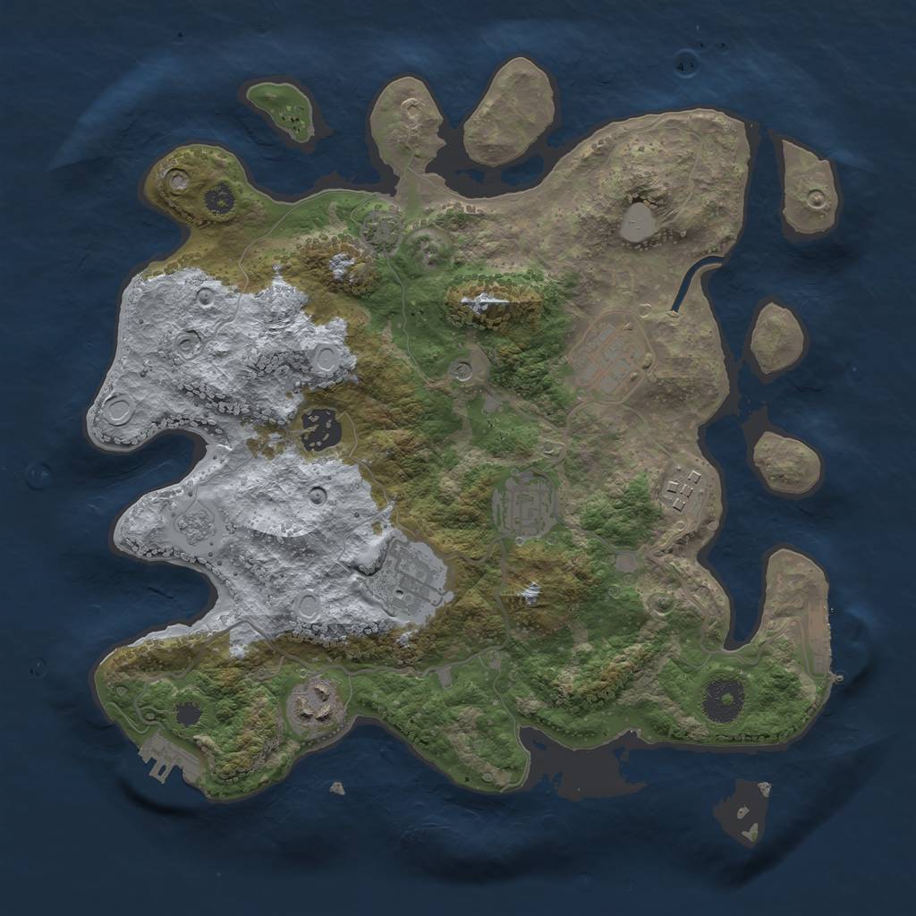 Rust Map: Procedural Map, Size: 3200, Seed: 1284, 14 Monuments