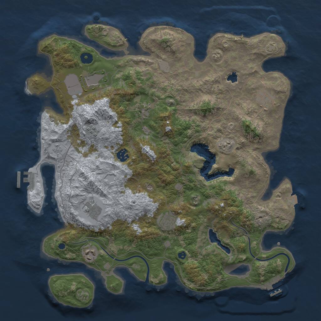 Rust Map: Procedural Map, Size: 4000, Seed: 821490096, 14 Monuments