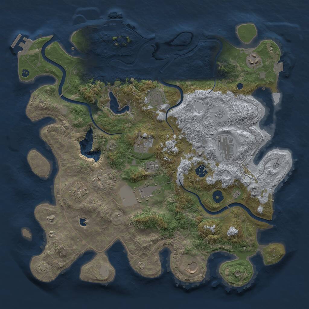 Rust Map: Procedural Map, Size: 4000, Seed: 20929579, 15 Monuments