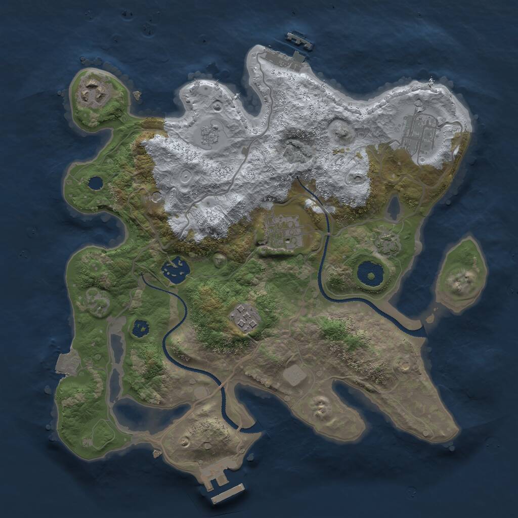 Rust Map: Procedural Map, Size: 3000, Seed: 191991, 11 Monuments